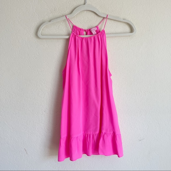 Lilly Pulitzer Tops - Lilly Pulitzer Sleeveless Silk Pink Tank Halter Groovy Millie